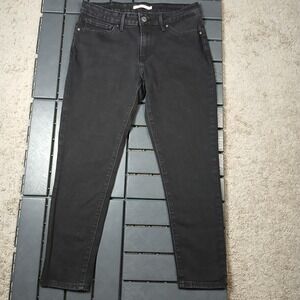 Levi's Women's 711 Skinny Jeans Black Dark‎ Wash Size 30 Black Tab JC122